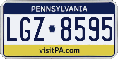 PA license plate LGZ8595