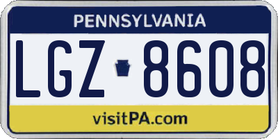PA license plate LGZ8608