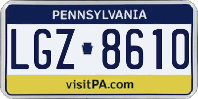PA license plate LGZ8610