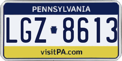 PA license plate LGZ8613