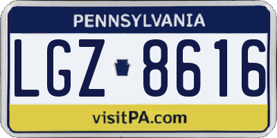 PA license plate LGZ8616