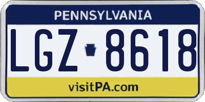 PA license plate LGZ8618