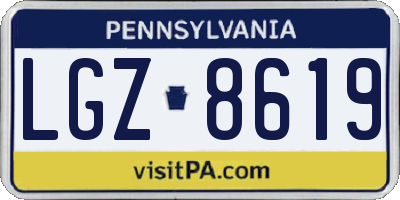 PA license plate LGZ8619