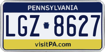 PA license plate LGZ8627