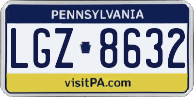PA license plate LGZ8632