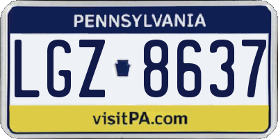 PA license plate LGZ8637