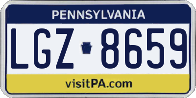 PA license plate LGZ8659