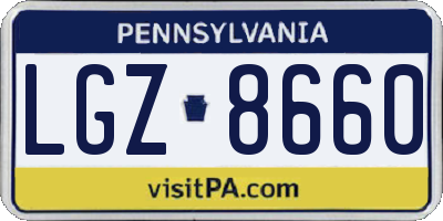 PA license plate LGZ8660