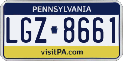 PA license plate LGZ8661