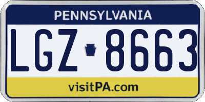 PA license plate LGZ8663