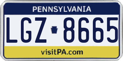 PA license plate LGZ8665