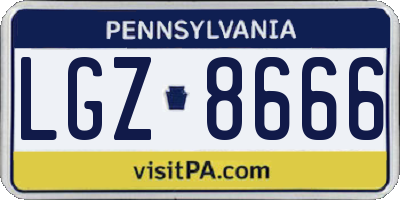 PA license plate LGZ8666