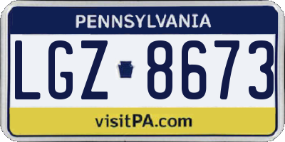 PA license plate LGZ8673