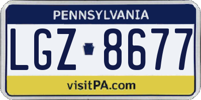 PA license plate LGZ8677