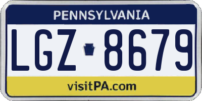 PA license plate LGZ8679