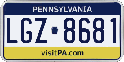 PA license plate LGZ8681