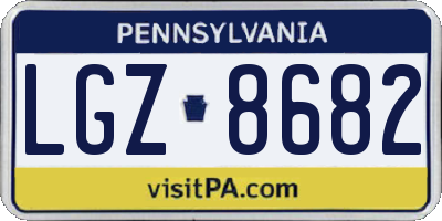 PA license plate LGZ8682