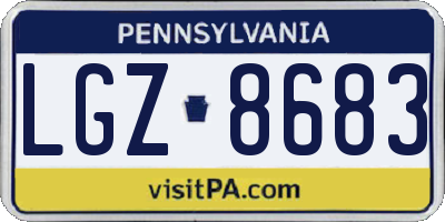 PA license plate LGZ8683