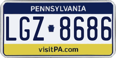 PA license plate LGZ8686