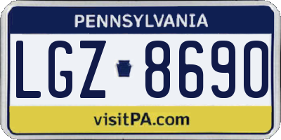 PA license plate LGZ8690