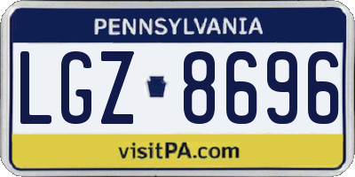PA license plate LGZ8696