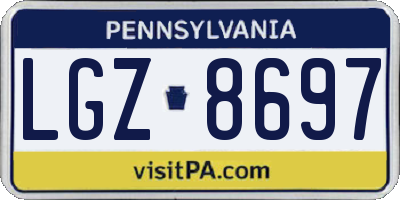 PA license plate LGZ8697