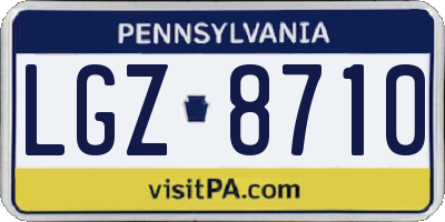PA license plate LGZ8710