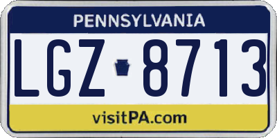 PA license plate LGZ8713