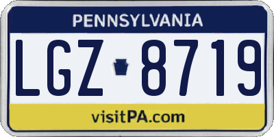 PA license plate LGZ8719