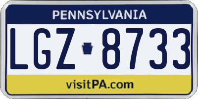 PA license plate LGZ8733