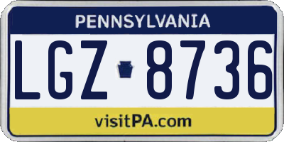 PA license plate LGZ8736