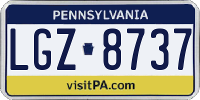 PA license plate LGZ8737