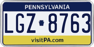 PA license plate LGZ8763