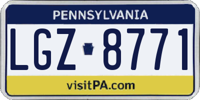 PA license plate LGZ8771