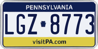 PA license plate LGZ8773