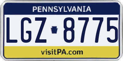 PA license plate LGZ8775