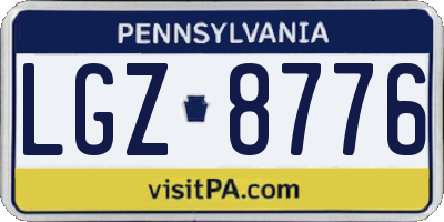PA license plate LGZ8776