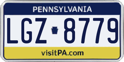 PA license plate LGZ8779