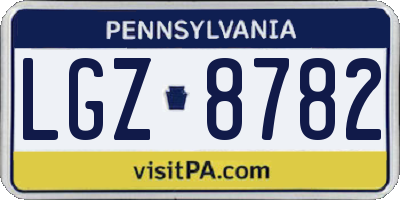 PA license plate LGZ8782