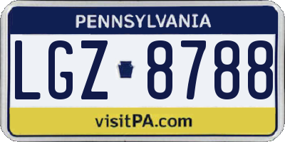 PA license plate LGZ8788