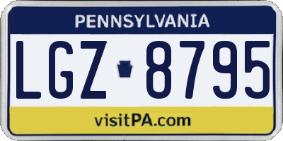 PA license plate LGZ8795