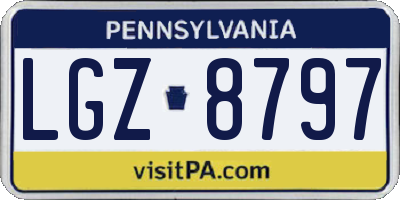PA license plate LGZ8797