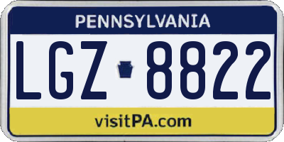 PA license plate LGZ8822