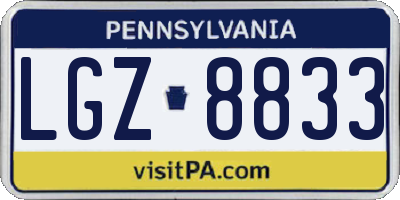 PA license plate LGZ8833