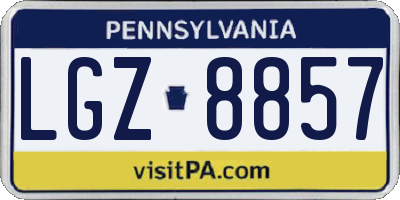 PA license plate LGZ8857