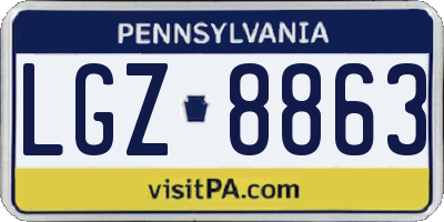 PA license plate LGZ8863