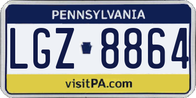 PA license plate LGZ8864