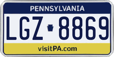 PA license plate LGZ8869