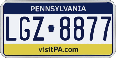 PA license plate LGZ8877
