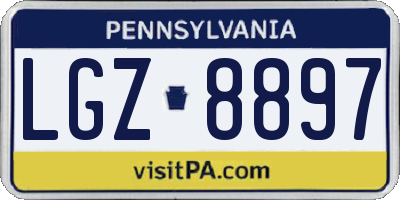 PA license plate LGZ8897
